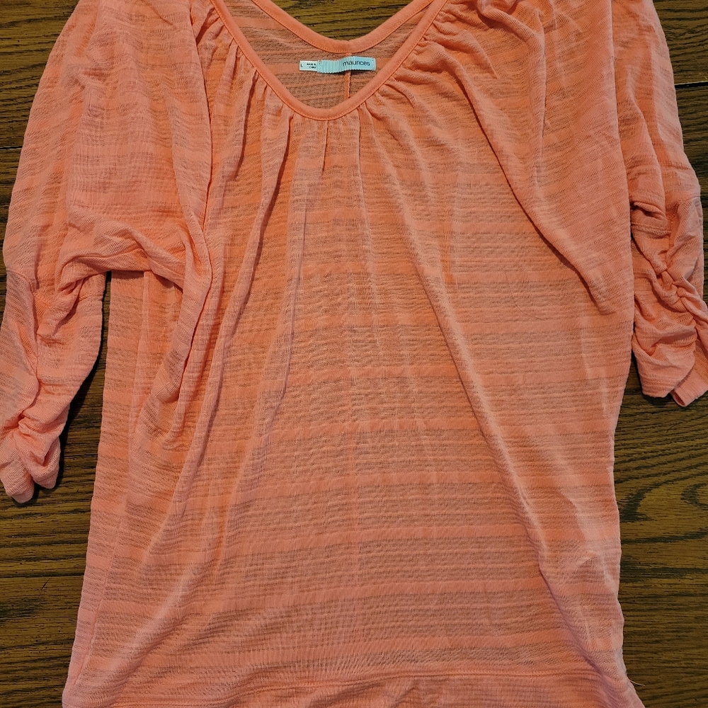 Peach sheer blouse
